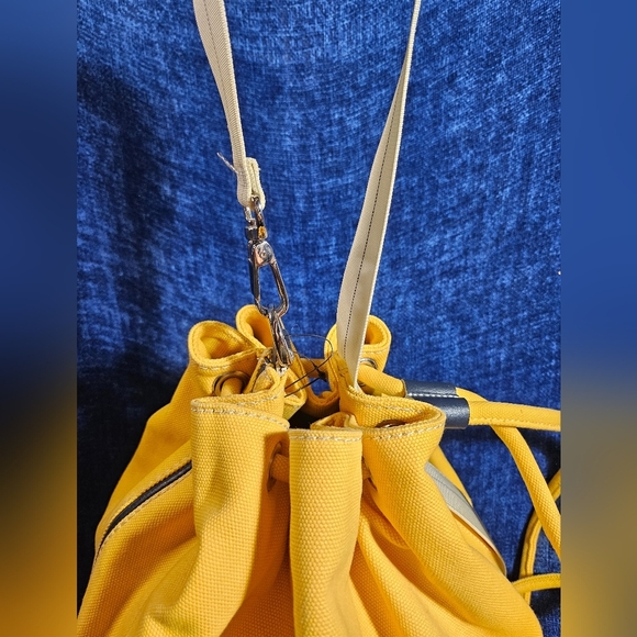 DvF Diane vonFurstenberg Yellow Canvas Convertible Bag Backpack - Picture 5 of 14